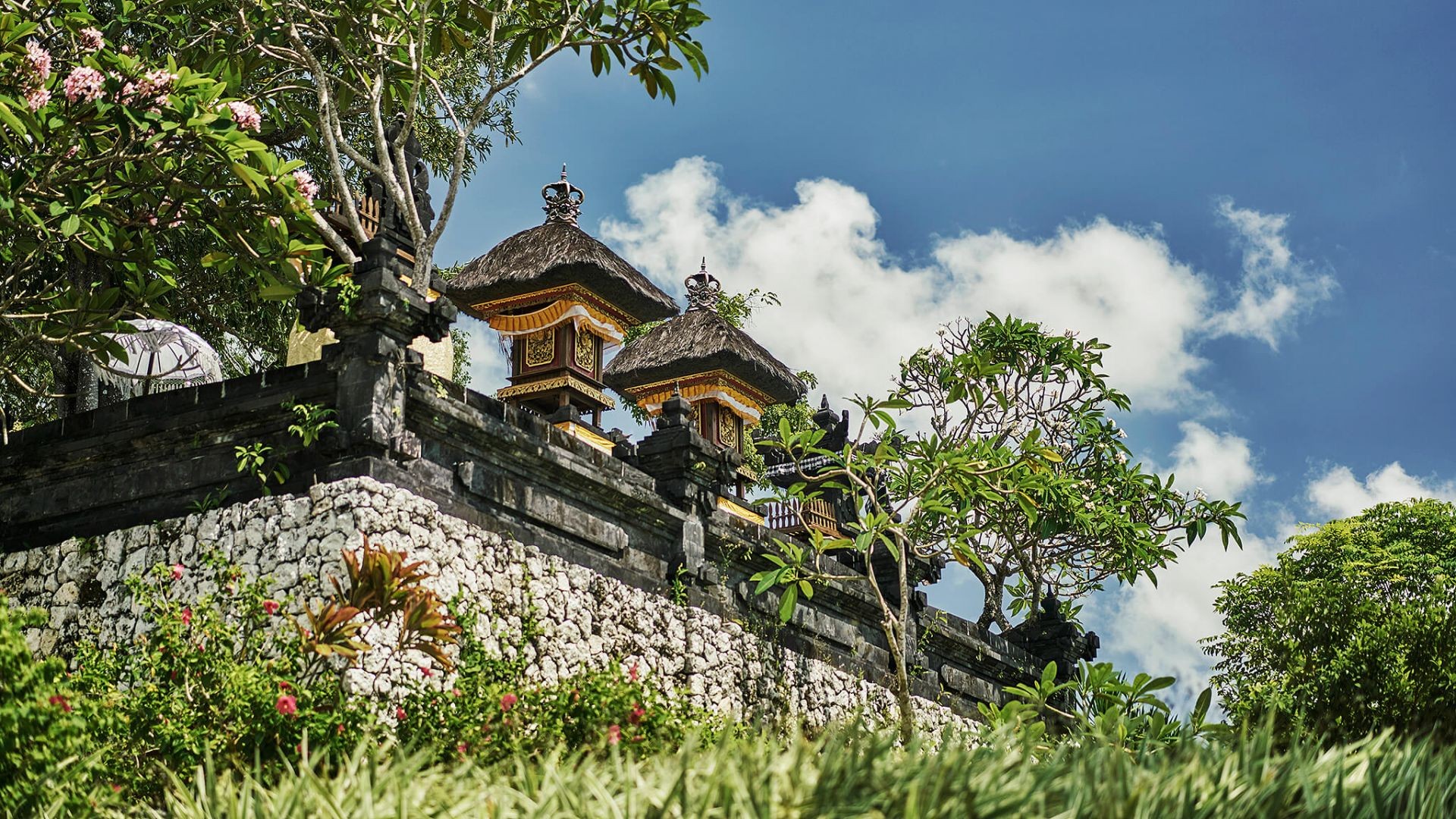 A Balinese shrine among the gardens at Four Seasons Resort Bali at Jimbaran Bay